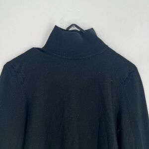 Theory Black Wool Blend Turtleneck Sweater